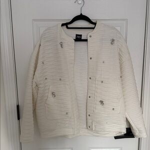 Zara Women's Cream Quilted Cardigan